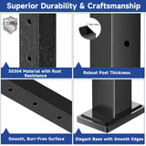 Gyykzz 42" Cable Railing Post 2 Pack, Matte Black Stainless Steel T304 Level Drilled Railing Posts for Cable Railing Kit System, Flat Top Heavy-Duty Deck Post for Indoor Outdoor with Cable Grommets Gyykzz