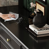 ROMSHINE 12 Drawers Dresser for Bedroom, 63" Wide Chesst of Drawers with Wooden Legs, Traditional Closet Storage Dressers Organizer, Bedroom Dresser for Closet, Living Room, Hallway, Black ROMSHINE