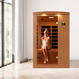 Dynamic Saunas Venice Elite 2 Person Capacity PureTech Ultra Low EMF Infrared Therapy Home Sauna Box with Bluetooth, Roof Vent, and LED Control Panel DYNAMIC SAUNAS
