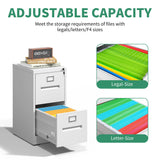 VIYET 2 Drawer File Cabinet,Metal Filing Cabinets with Lock,White Vertical File Cabinet for Home Office,Heavy Duty Metal Storage Cabinet for A4/Letter/Legal Size File,Assembly Required VIYET