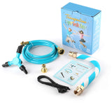 Trampoline Sprinkler - Net Friendly 360 Rotating Water Sprinkler for Kids, 5 Minutes Quick Setup Accessories for 10-16ft Trampolines, Blue TINPOO