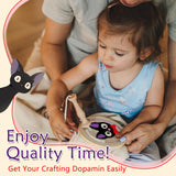 PUNICA Punch Needle Kit for Beginners, Kids & Adults Coaster Set of 6, Easy DIY Embroidery Set Starter Craft Gift with Cute Cartoon Decoration PUNICA