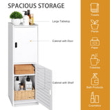 YARUKIMA Bathroom Floor Storage Cabinet,Side Storage Organizer,Bathroom Unit with Door and Shelves,Freestanding Cabinet for Hallway/Living Room, White YARUKIMA