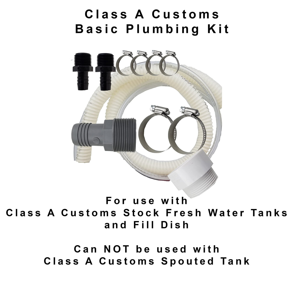 Class A Customs | T-1000-BPK| 10 Gallon Fresh Water Tank & Plumbing Kit RV Concession Class A Customs
