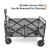 NEOTEC Collapsible-Folding-Wagon - Wagon Cart Heavy Duty Foldable Outdoor Utility with Silent Universal Wheels, Adjustable Handle for Camping NEO-TEC
