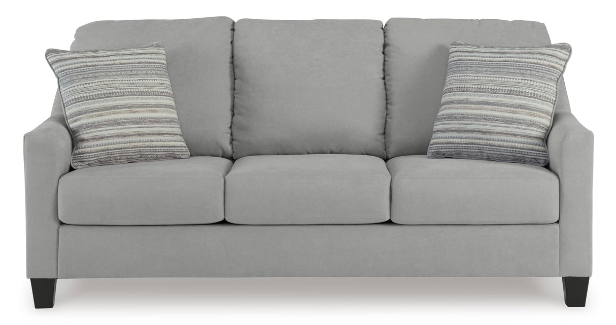 Signature Design by Ashley Adlai Casual 2-in-1 Queen Sofa Sleeper with Folding Memory Foam Mattress and 2 Toss Pillows, Light Gray Signature Design by Ashley