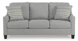 Signature Design by Ashley Adlai Casual 2-in-1 Queen Sofa Sleeper with Folding Memory Foam Mattress and 2 Toss Pillows, Light Gray Signature Design by Ashley