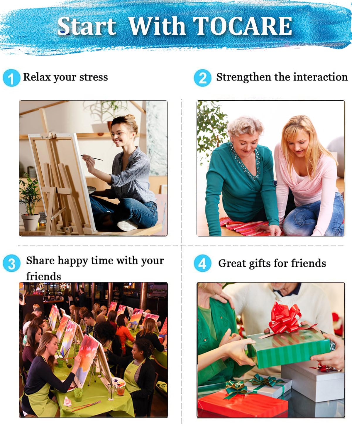 TOCARE Beach Paint by Numbers Kit for Adults Beginner, Adult Paint by Number Canvas Sunset Beach, Oil Painting Paint by Numbers Adult Nature Scenes 16x20inch TOCARE