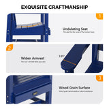 VINGLI 7-Piece Outdoor Patio Dining Set, HDPE All-Weather Rectangular Table with Umbrella Hole & 6 Patio Dining Chairs, Durable Patio Furniture for Backyard, Garden, Pool (Navy Blue, 7 Piece) VINGLI