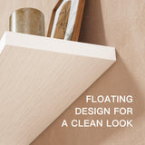 Amada HOMEFURNISHING Floating Shelves Large, 24 x 7 Inch Wall Shelves for Bathroom, Bedroom, Kitchen, Shelves for Wall Decor Set of 2, White - AMFS06 AMADA HOMEFURNISHING
