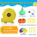 Wesoky Bounce House Water Slide for Kids, 10 in 1 Big Waterslide Inflatable Water Park with Splash Pool Long Slide Sprinkler Blower, Blow up Water Slides Bounce House for Kids Backyard Bouncy Castle Wesoky