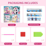 PERFECTSIGHT Cute 5D Diamond Art Kits, Kawaii DIY Painting Art for Adults Teen, 4 Pack Diamond Arts and Crafts Sets, Big Gem Full Drill Diamond Dots for Women (Panda+Kitty+Alpaca+Fox) PERFECTSIGHT