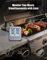 Vuwwey Dual Probe Meat Thermometer Digital for Cooking, Grilling & Smoking with Large LCD Backlight & Alarm, Kitchen Food Grill Thermometer, Smoker Accessories for BBQ, Oven, Oil Fry, Gifts for Men Vuwwey