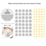 50 pcs 5.1in x 0.76in Wooden Wicks for Candle Making Natural Candle Wood Wicks Candle Cores for DIY Candle Making Craft Wooden Wicks for Candle Making (50 Sets Stickers Included) Phinicco