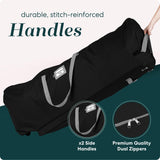 Handy Laundry Rolling Tree Storage Bag - For 9-Foot Artificial Christmas Holiday Tree. Zippered Bag, Carry Handles and Wheels for Easy Transport. Protects Against Dust, Insects, and Moisture. (BLACK) Handy Laundry