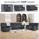 CANMOV Manual Recliner Single Sofa, Wall-Hugger Reclining Couch, Upholstered Sofa Chair with Armrests, Fabric Reclining Couch with Soft Cushion for Living Room, Grey CANMOV