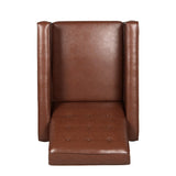 Christopher Knight Home Randolph Mid-Century Modern Button Tufted Recliner, Cognac Brown and Dark Espresso Christopher Knight Home