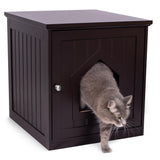 BirdRock Home Decorative Cat House & Side Table | Cat Home Covered Nightstand | Indoor Pet Crate | Litter Box Enclosure | Hooded Hidden Pet Box | Cats Furniture Cabinet | Kitty Washroom BIRDROCK HOME