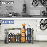 WALMANN Garage Sports Equipment Organizer, Ball Storage Stand, Indoor Golf Bags Stand for Garage WALMANN