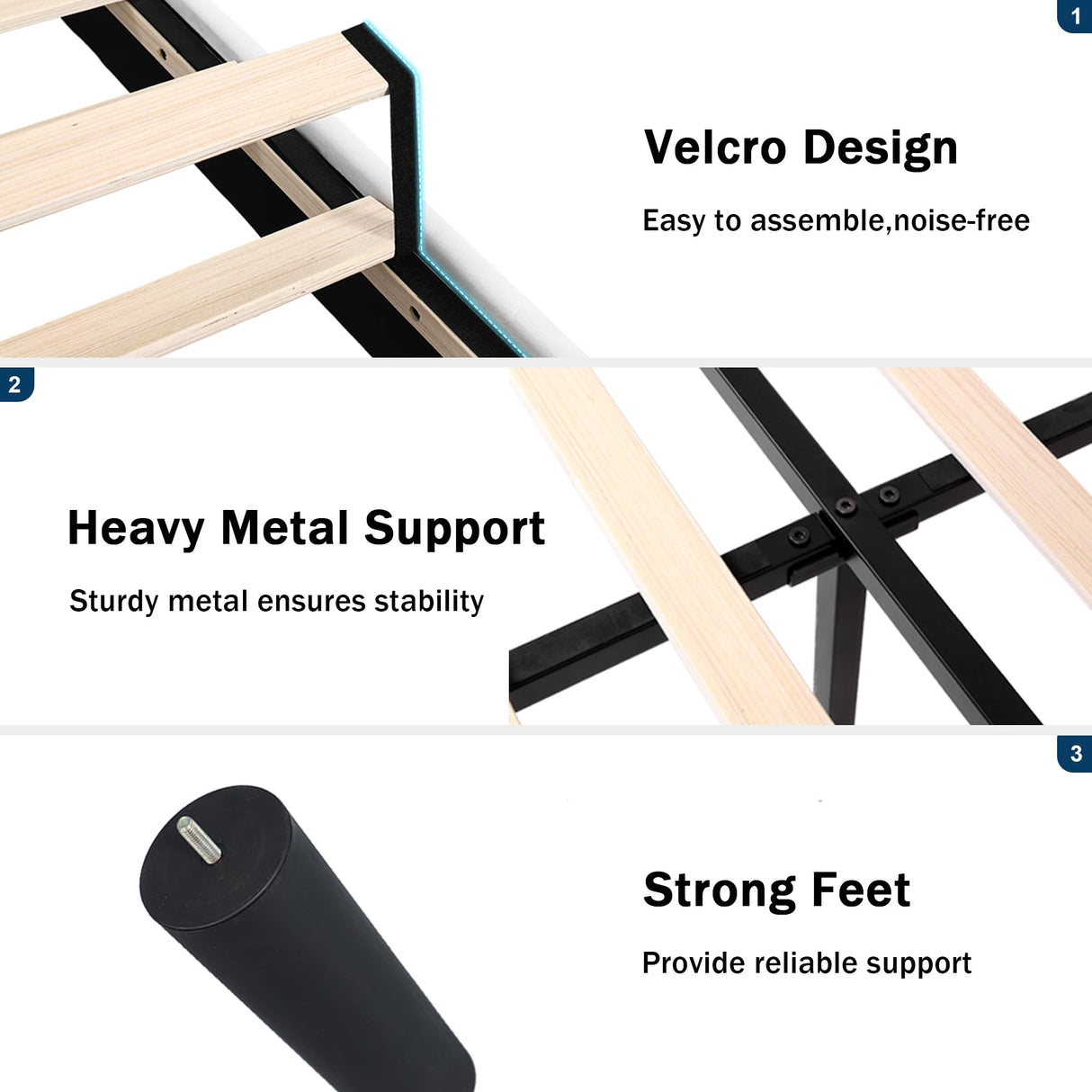 GalnFu Full Size Bed Frame with Button Tufted Headboard, Upholstered Platform Bed Frame with UnderBed Storage, Wooden Slats Supports, Noise Free, No Box Spring Needed, Easy Assembly, White GalnFu