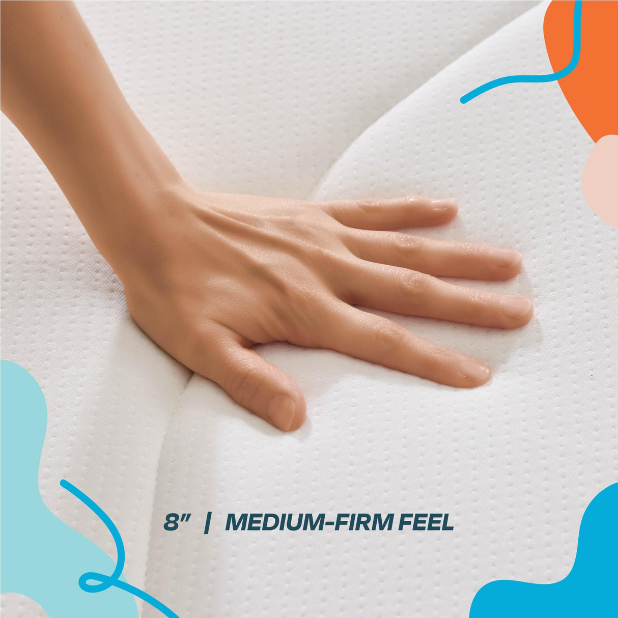 Linenspa 8 Inch Memory Foam and Spring Hybrid Mattress - Medium Firm Feel - Bed in a Box - Quality Comfort and Adaptive Support - Breathable - Cooling - Guest and Kids Bedroom - Queen Size Linenspa