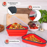 The Perfect Pizza Pack™ - Reusable Pizza Storage Container with 5 Microwavable Serving Trays - BPA-Free Adjustable Pizza Slice Container to Organize & Save Space, Red PIZZA PACK