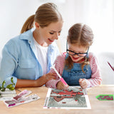 SENQAO Red Truck Diamond Art Kits for Adults,Christmas 5D Diamond Painting Kits for Beginners,Round Full Drill Gem Art for Adults,DIY Diamond Dots Paintings Picture Arts Craft for Home Decor 12x16in SENQAO