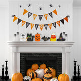 6PCS Halloween Wooden Decor - Halloween Wooden Signs Include Pumpkin Ghost Bat Black Cat Witch Hat Candy Corn Freestanding Table Signs, Halloween Tiered Tray Decor for Rustic Farmhouse Home Mantle Lairyan