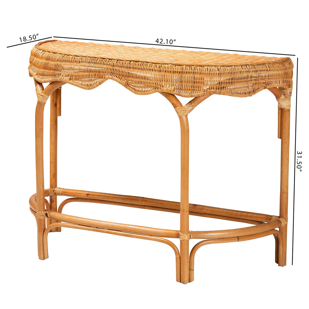 bali & pari Wakana Natural Rattan Console Table, One Size, Light Honey bali & pari