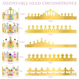 ZYNERY 47 PCS Golden Birthday Crowns with DIY Stickers Kit Paper Crown Party Hats for Kids Classroom School,Prince Princess Birth Decor Gift ZYNERY