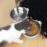 QIYADIN Dog Crate Bowl, Hanging Stainless Steel Removable Pet Crate Water & Food Bowls, Pet Cage Feeder Container Coop Cup for Cat Puppy Birds Rats Guinea Pigs Rabbit Hamster (2PCS) QIYADIN