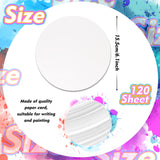 Fullhawl 120 Pcs White Cardstock Round Spin and Spiral Art Station Refill Paper 6.1 Inches Diameter Cardboard Circles for Crafts Circular Cardstock Cutouts for Paint Supply DIY Paper School Crafting Fullhawl