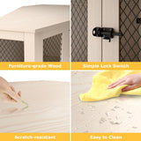 VENDORZ Corner Dog Crate Furniture, 44" Wooden Dog Kennel Furniture End Table with Mesh, Dog Kennel Indoor Furniture for Small Medium Dogs, Modern Decorative Wood Pet House Dog Cage Crate, White VENDORZ