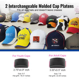 UOKRR Hat Heat Press, Hat Press Heat Machine for Caps with LCD Control, Hat Heat Press Machine with 2pcs Interchangeable Platens & Caps Stretcher for Vinyl, Sublimation, Heat Transfer (Pink) UOKRR