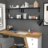 EALLRINEC Floating Shelves - 24 Inch Wall Mounted Set of 3, Rustic Wood Storage Shelves for Living Room (Black) EALLRINEC