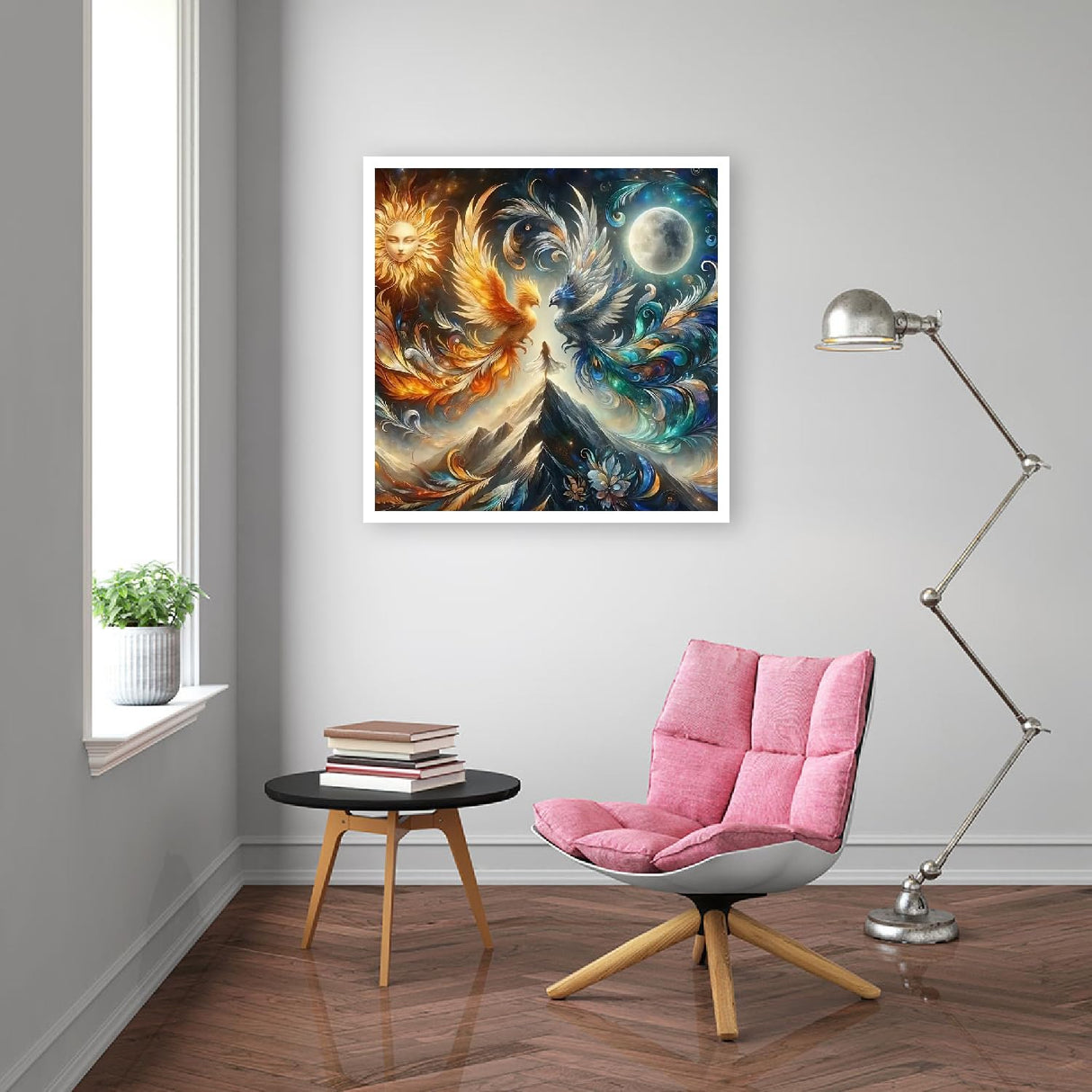 BOHADIY Phoenix Diamond Painting Kit for Adults - 5D Moon Art Kit for Beginners, Full Drill DIY Gem Art With Painting Kit for Home Wall Decor, 12 x 12 Inch BOHADIY