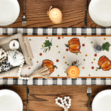 Artoid Mode Pumpkin Bow Buffalo Plaid Fall Table Runner,Seasonal Autumn Kitchen Dining Table Decoration for Home Party Decor 13x72 Inch Artoid Mode