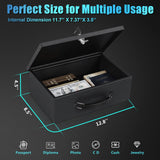 xydled Fire Resistant Safe Fire Safe Box with Key Lock for Home Office Security Storage for Valuables Documents,12.8 x 8.5 x 4.5 Inch,Black xydled