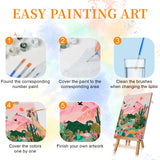 Ninonly 4 Pack Paint by Number for Adults Framed Canvas, Sunset Arts for Adults Beginner with Wooden Easel, Paint Brushes, Acrylic Paint Set for Home Wall Decor, 9 * 12 Inch Ninonly