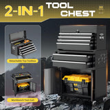 Omelaza 8-Drawer Rolling Tool Chest with Lock, Detachable Tool Cabinet Cart with Wheels, High-Capacity Mechanic Tool Organizer for Garage Workshop Warehouse Storage Omelaza