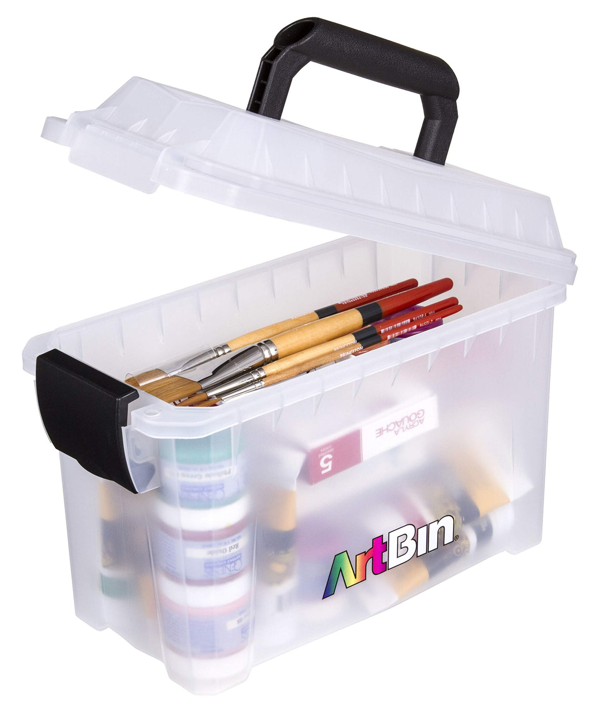 ArtBin 6815AG Mini Sidekick Carrying Case, Portable Art & Craft Organizer with Handle, [1] Plastic Storage Case, Clear ArtBin