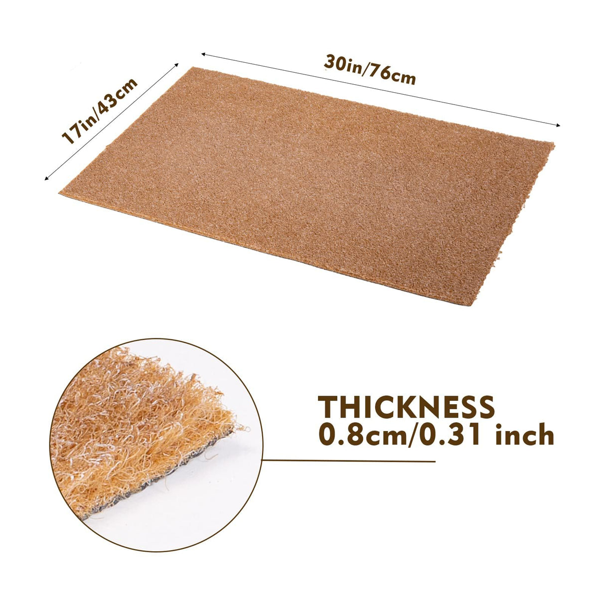 SUNNOW 2 Pack Coir Front Door Mat Outdoor Indoor Entrance, Personalized Blank Doormat Entry Rug with Non Slip Backing for High Traffic Areas, Suitable for DIY Gift, 17"x 30" SUNNOW