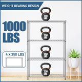 Dopinmin 4-Shelf NSF Wire Storage Shelves Shelf Unit 4 Tier Adjustable Garage Shelving Unit 1000LBS Capacity Garage Organizer Heavy Duty Wire Rack 36"x14"x54", Chrome Dopinmin
