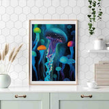 Glowing Jellyfish Diamond Painting Kits for Adults DIY 5D Diamond Painting Kits Beginners Full Drill gem Art Crystal Craft Kits for Home Wall Bedroom Decor Gifts 12x16 inch YPF