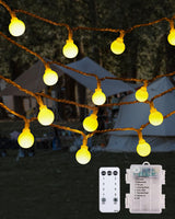 RadiHub Globe String Lights,Battery Operated Lights with Remote Timer Waterproof, 40FT 120LED 8 Modes Indoor Outdoor Fairy String Lights for Bedroom,Wedding,Tent,Camping,Party,Garden,Bar,Warm White RadiHub