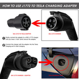 DNA MOTORING TCR-001 J1772 to Tesla Charging Adapter Maximize EV Charging Options Compatible with Tesla Model 3, Y, S, X for Level 1 Level 2 Charging Stations SAE J1772 Charger DNA MOTORING