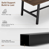 Industrial Dining Table for 6-8 People, 70.87" Long Wooden Kitchen Table with Sturdy Metal Frame & Rustic Brown Finish - Seats 6 Rectangular Counter for Dinner, Kitchen, Dining Room - Brown GarveeHome