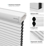 Joydeco Cellular Shades Cordless, Blackout Shades Cellular Blinds for Indoor Windows, Blackout Blinds Honeycomb Blinds Window Shades for Thermal Insulated & Noise Reduction (White, 35" W x 64" H) Joydeco