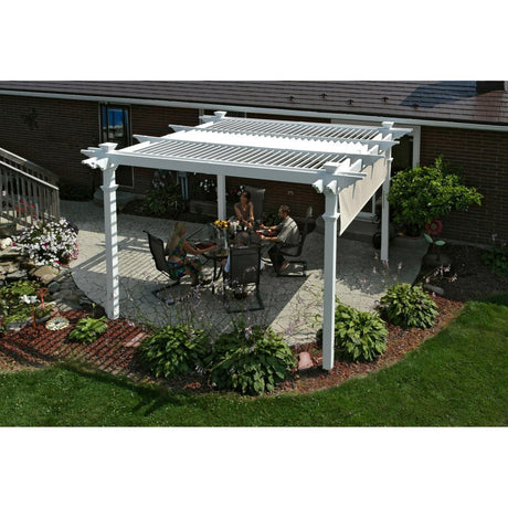 Camelot 12' x 12' Adjustable Louvered Vinyl Pergola Vita
