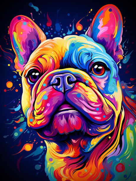 Funny Color French Bull Dog Diamond Art Painting Kits for Adults 5D Diamond Art Easy for Beginner Round Full Drill Cross Stitch Mosaic Gems Craft for Hobby and Home Decor 30x40cm(a1) Generic
